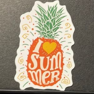 I LOVE SUMMER PINEAPPLE STICKER
